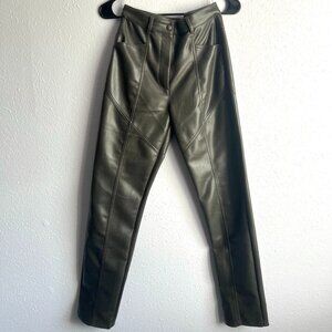 Aritzia Wilfred Rebel Leather Pants Olive / Army Green Size 2